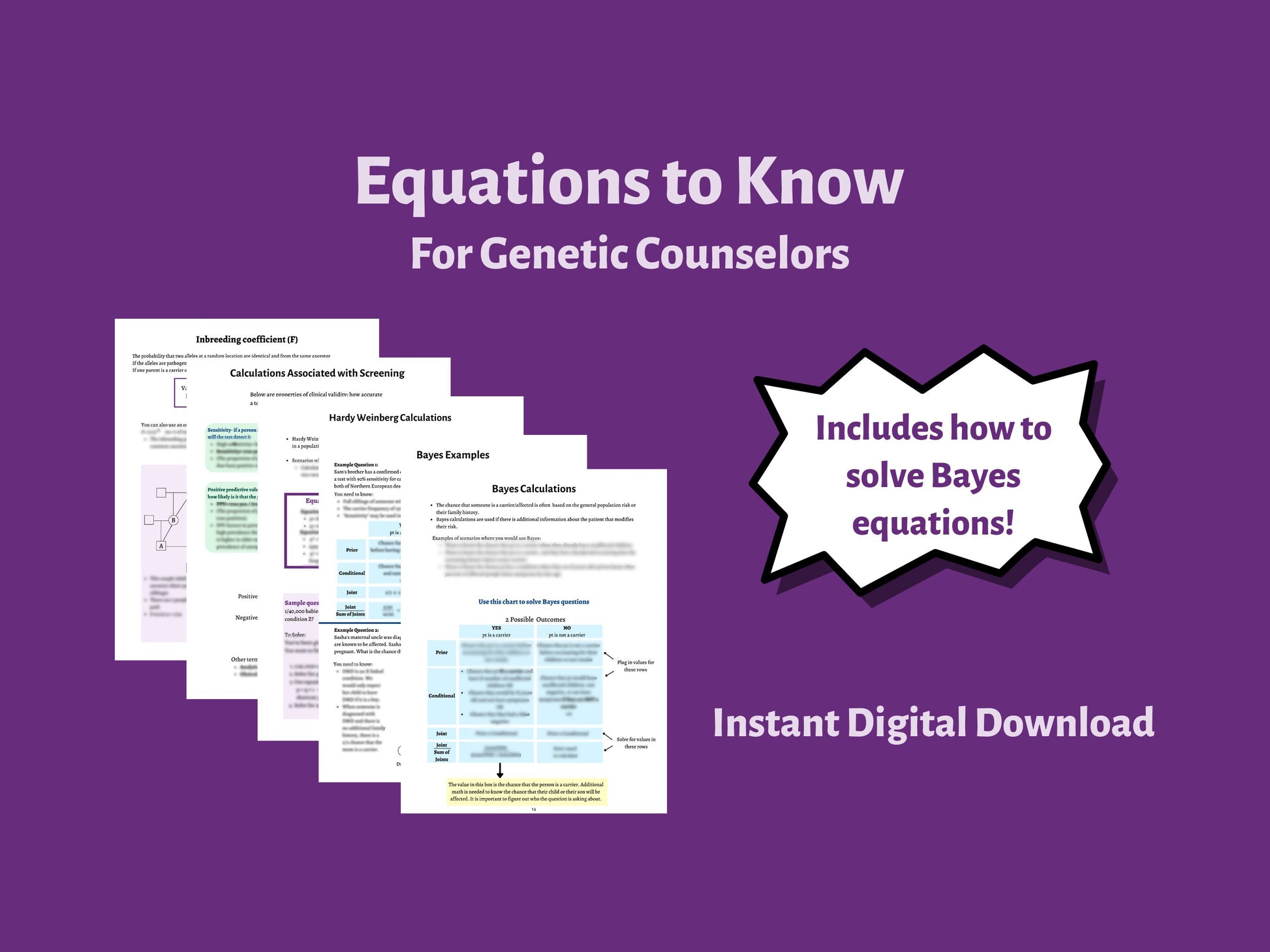 Equations to Know for Genetic Counselors